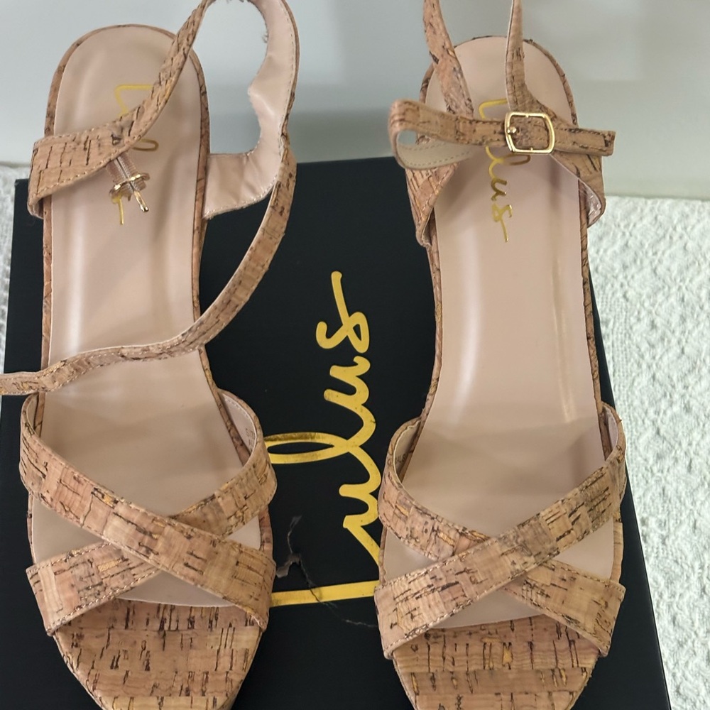Lulu's Cork Strappy Sandals